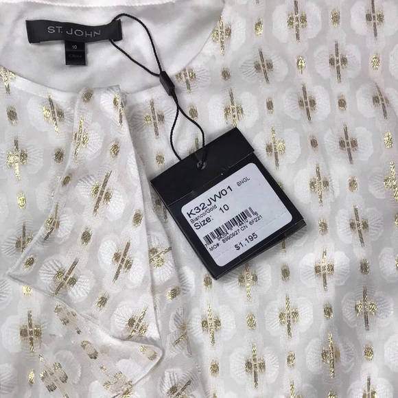 NEW St John Rare Silk Button Down Blouse - Picture 3 of 8